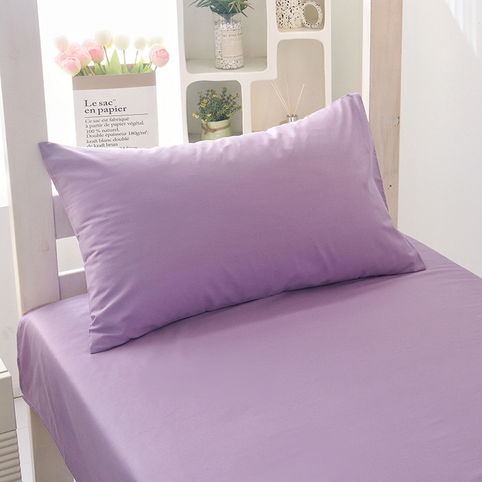 91家纺网 家纺一手货源 找家纺 启优家纺 2025新款13372全棉纯棉学生宿舍上下铺三件套 丁香紫