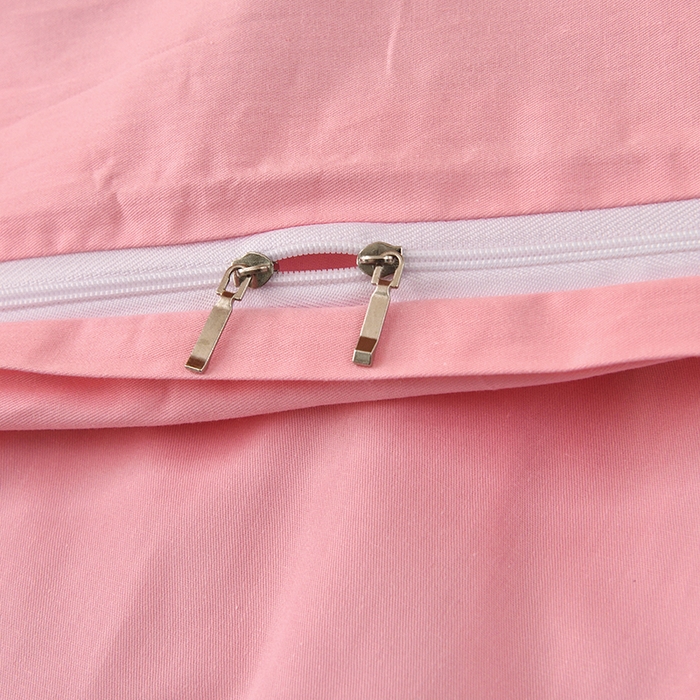 91家纺网 家纺一手货源 找家纺 启优家纺 2025新款13372全棉纯棉学生宿舍上下铺三件套 樱花粉