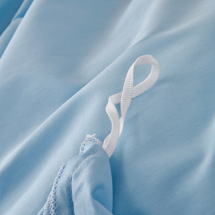 91家纺网 家纺一手货源 找家纺 启优家纺 2025新款13372全棉纯棉学生宿舍上下铺三件套 清水蓝