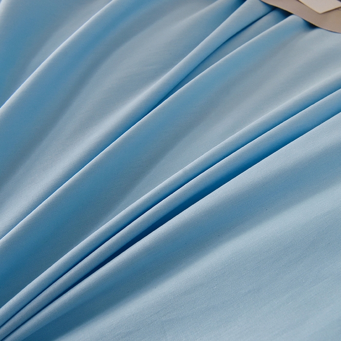 91家纺网 家纺一手货源 找家纺 启优家纺 2025新款13372全棉纯棉学生宿舍上下铺三件套 清水蓝