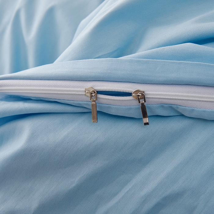 91家纺网 家纺一手货源 找家纺 启优家纺 2025新款13372全棉纯棉学生宿舍上下铺三件套 清水蓝