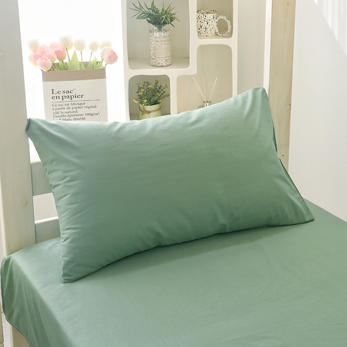 91家纺网 家纺一手货源 找家纺 启优家纺 2025新款13372全棉纯棉学生宿舍上下铺三件套 竹青