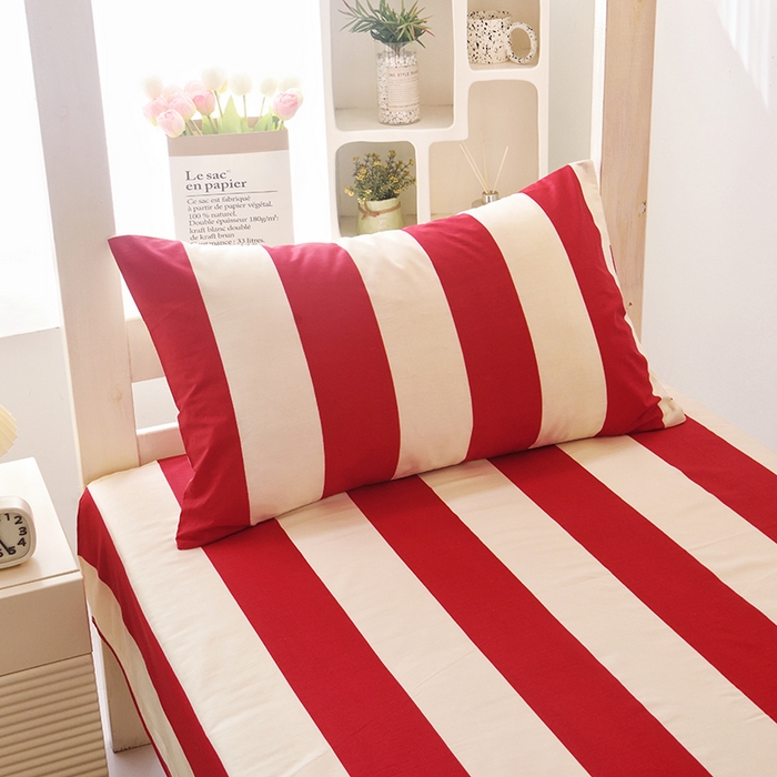 91家纺网 家纺一手货源 找家纺 启优家纺 2025新款13372全棉纯棉学生宿舍上下铺三件套 林西-红