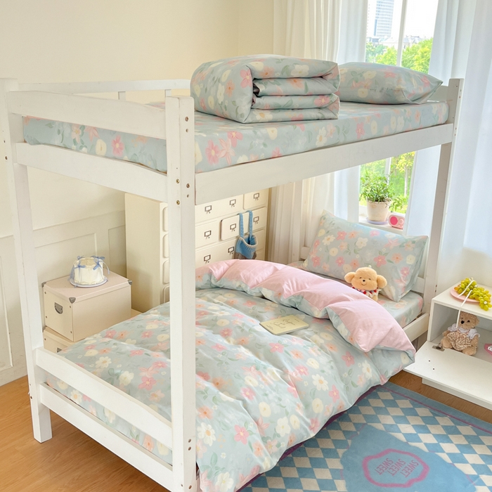 91家纺网 家纺一手货源 找家纺 寻米 2025新款全棉印花学生季学生三件套 春日暖阳-兰