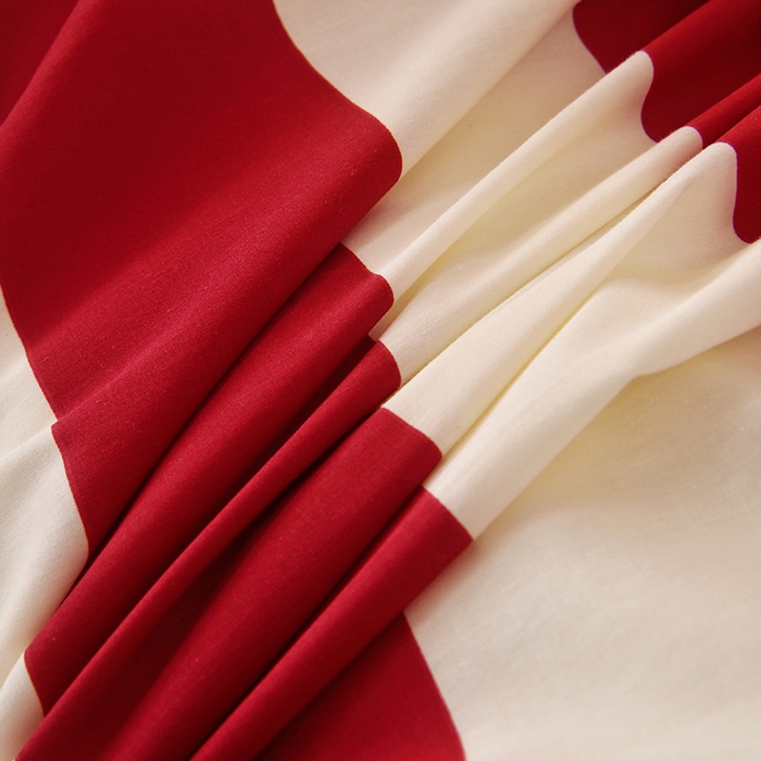 91家纺网 家纺一手货源 找家纺 启优家纺 2025新款13372全棉纯棉学生宿舍上下铺三件套 林西-红