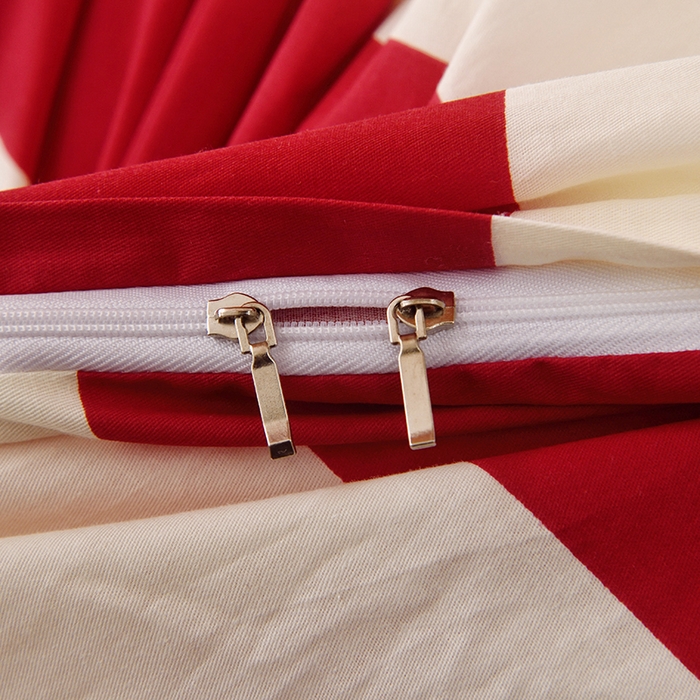 91家纺网 家纺一手货源 找家纺 启优家纺 2025新款13372全棉纯棉学生宿舍上下铺三件套 林西-红