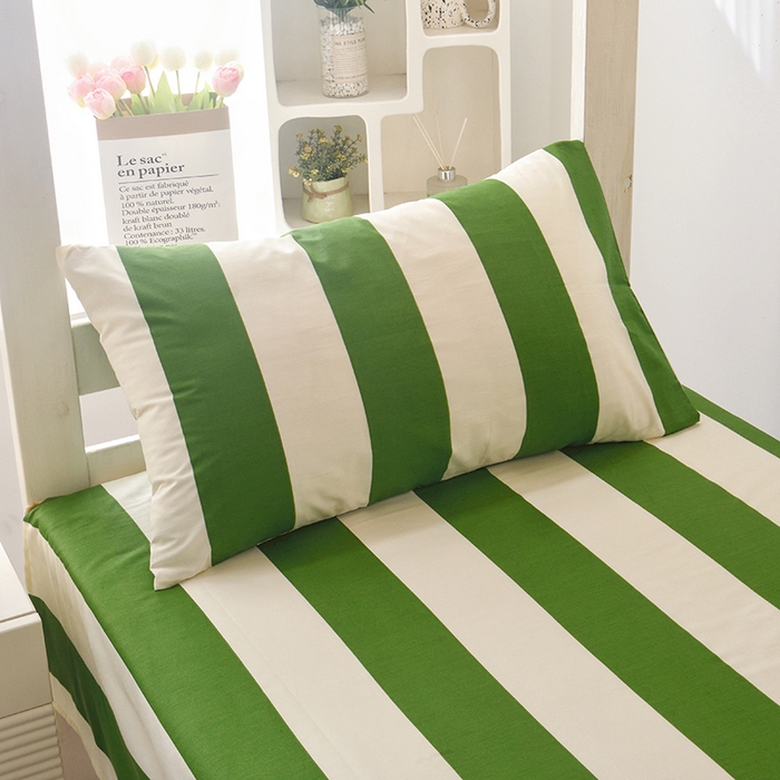 91家纺网 家纺一手货源 找家纺 启优家纺 2025新款13372全棉纯棉学生宿舍上下铺三件套 林西-绿