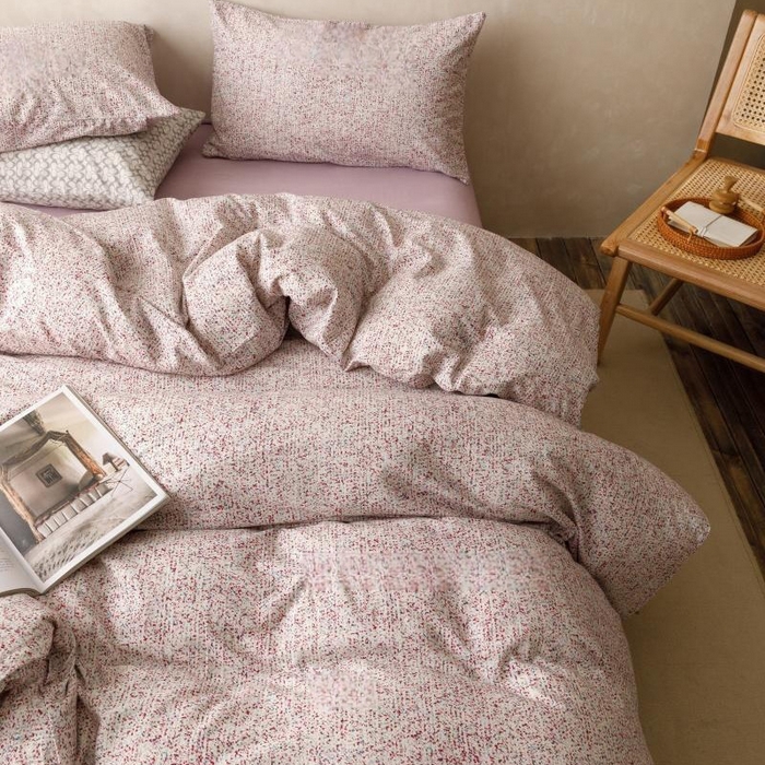 91家纺网 家纺一手货源 找家纺 棉生活家纺 2025新款北欧简约全棉磨毛四件套 暖光-紫