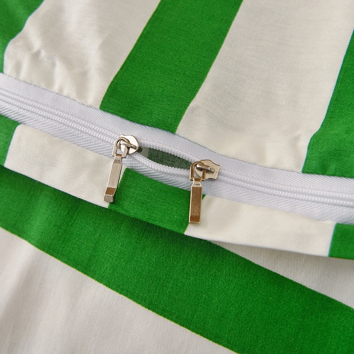 91家纺网 家纺一手货源 找家纺 启优家纺 2025新款13372全棉纯棉学生宿舍上下铺三件套 条纹米奇-绿