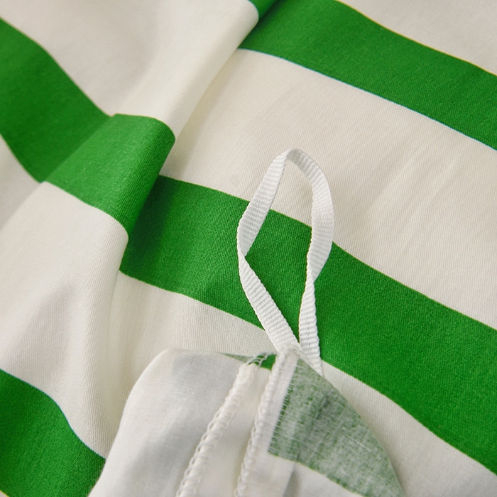 91家纺网 家纺一手货源 找家纺 启优家纺 2025新款13372全棉纯棉学生宿舍上下铺三件套 条纹米奇-绿