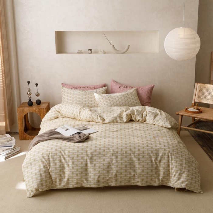 91家纺网 家纺一手货源 找家纺 棉生活家纺 2025新款北欧简约全棉磨毛四件套 艾可-米