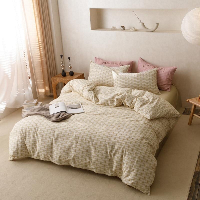 91家纺网 家纺一手货源 找家纺 棉生活家纺 2025新款北欧简约全棉磨毛四件套 艾可-米