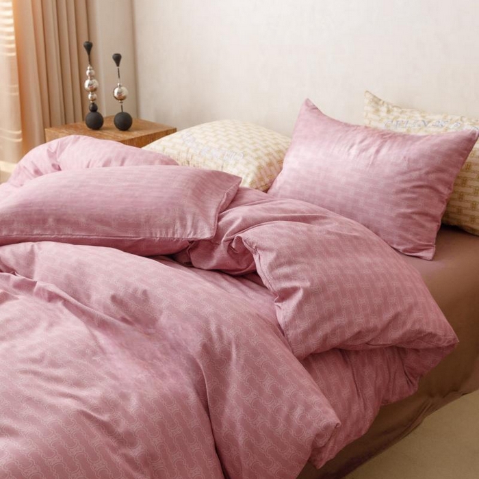 91家纺网 家纺一手货源 找家纺 棉生活家纺 2025新款北欧简约全棉磨毛四件套 艾可-紫