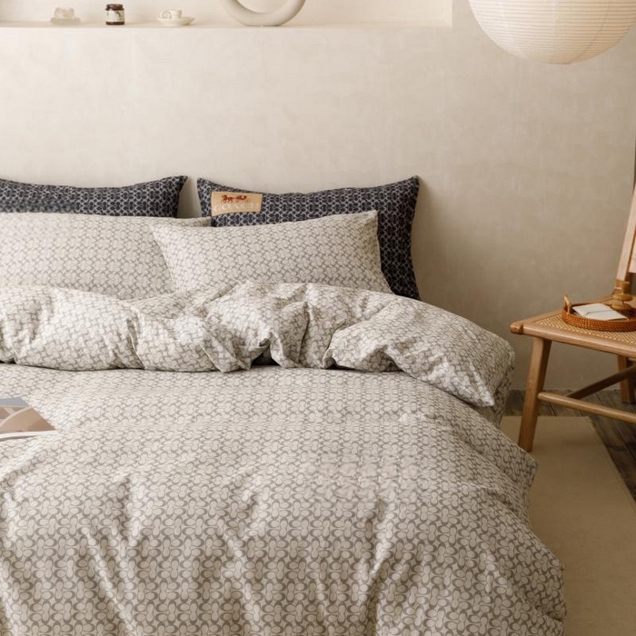 91家纺网 家纺一手货源 找家纺 棉生活家纺 2025新款北欧简约全棉磨毛四件套 静享-灰