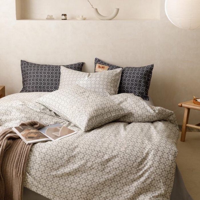 91家纺网 家纺一手货源 找家纺 棉生活家纺 2025新款北欧简约全棉磨毛四件套 静享-灰