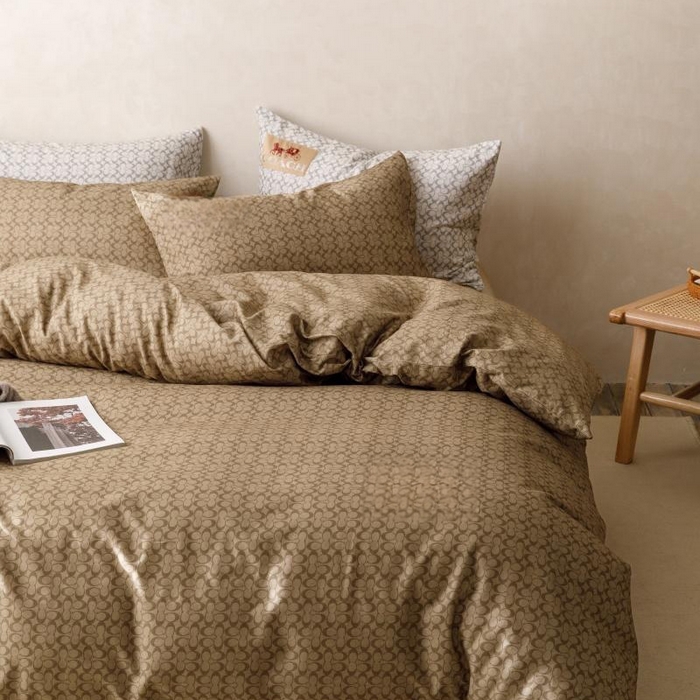 91家纺网 家纺一手货源 找家纺 棉生活家纺 2025新款北欧简约全棉磨毛四件套 静享-咖