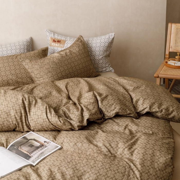 91家纺网 家纺一手货源 找家纺 棉生活家纺 2025新款北欧简约全棉磨毛四件套 静享-咖