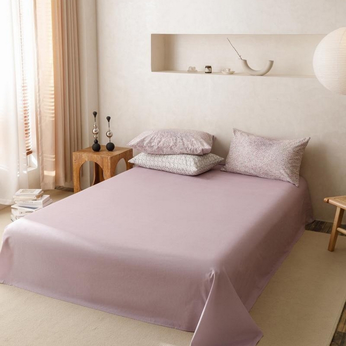 91家纺网 家纺一手货源 找家纺 棉生活家纺 2025新款北欧简约全棉磨毛四件套 暖光-紫