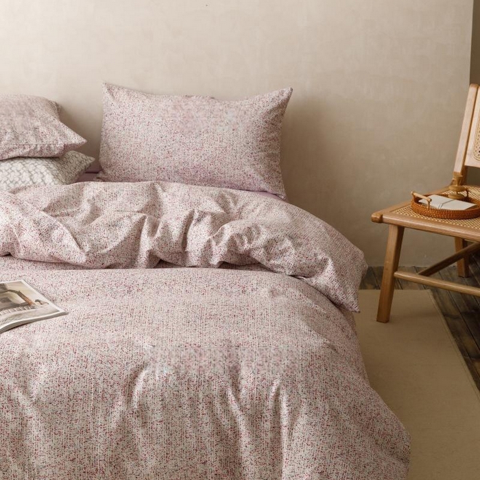 91家纺网 家纺一手货源 找家纺 棉生活家纺 2025新款北欧简约全棉磨毛四件套 暖光-紫