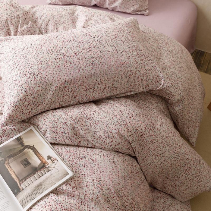 91家纺网 家纺一手货源 找家纺 棉生活家纺 2025新款北欧简约全棉磨毛四件套 暖光-紫