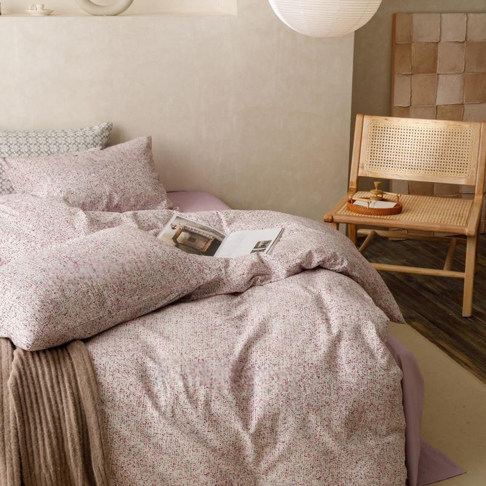 91家纺网 家纺一手货源 找家纺 棉生活家纺 2025新款北欧简约全棉磨毛四件套 暖光-紫