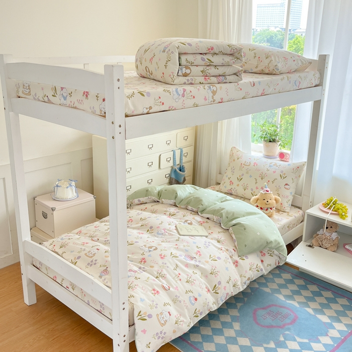 91家纺网 家纺一手货源 找家纺 寻米 2025新款全棉印花学生季学生三件套 花园小狗