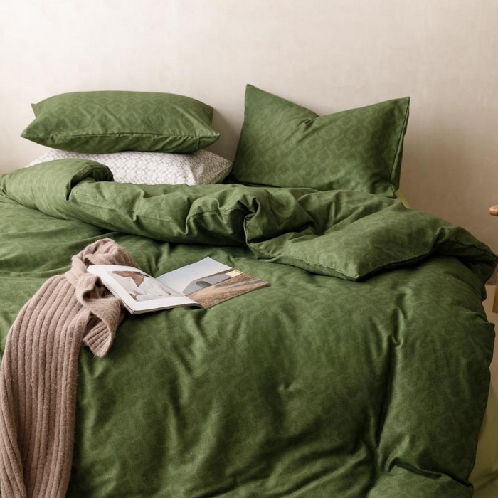 91家纺网 家纺一手货源 找家纺 棉生活家纺 2025新款北欧简约全棉磨毛四件套 诺伊尔-绿