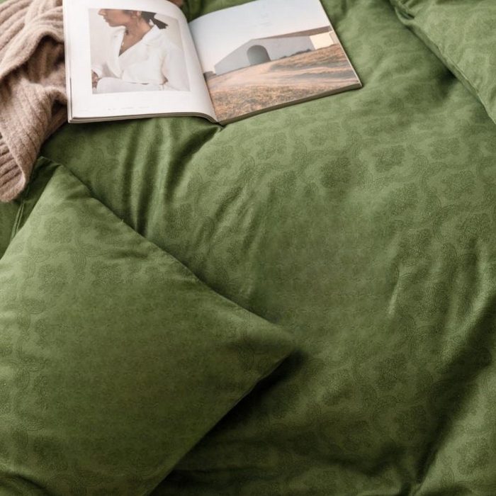 91家纺网 家纺一手货源 找家纺 棉生活家纺 2025新款北欧简约全棉磨毛四件套 诺伊尔-绿