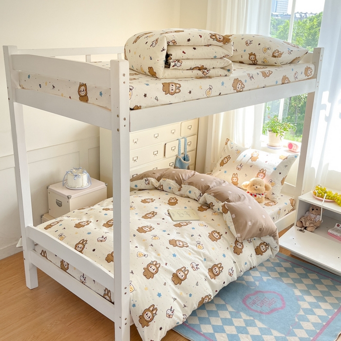 91家纺网 家纺一手货源 找家纺 寻米 2025新款全棉印花学生季学生三件套 焦糖布丁