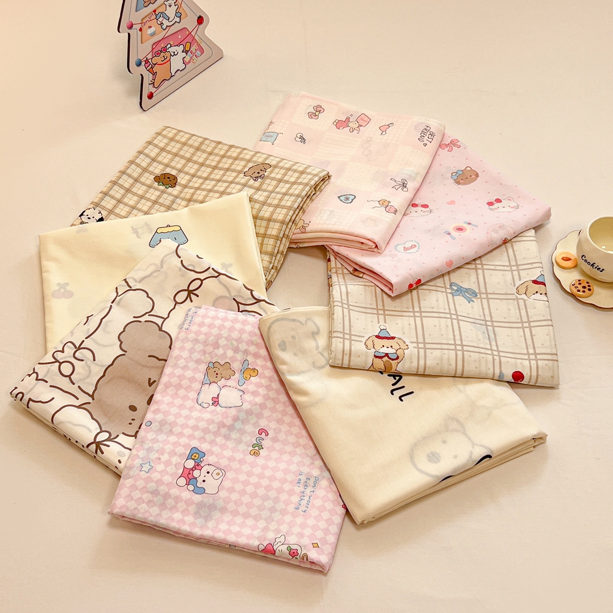 91家纺网 家纺一手货源 找家纺 （总）呗旺鹿 2025新款40s全棉纯棉卡通印花学生系列单品床单 床单单件