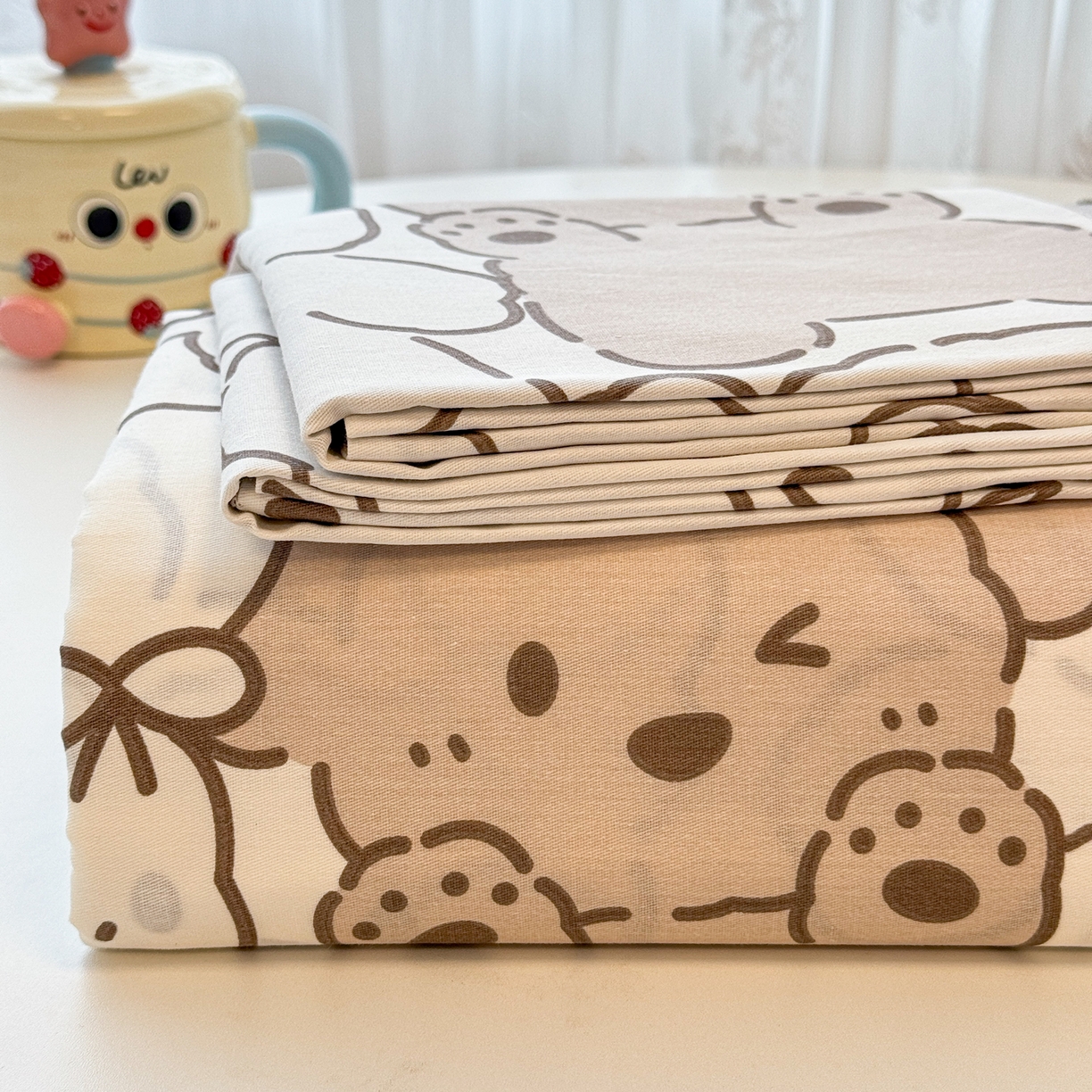 91家纺网 家纺一手货源 找家纺 （总）呗旺鹿 2025新款40s全棉纯棉卡通印花学生系列单品床单 床单单件