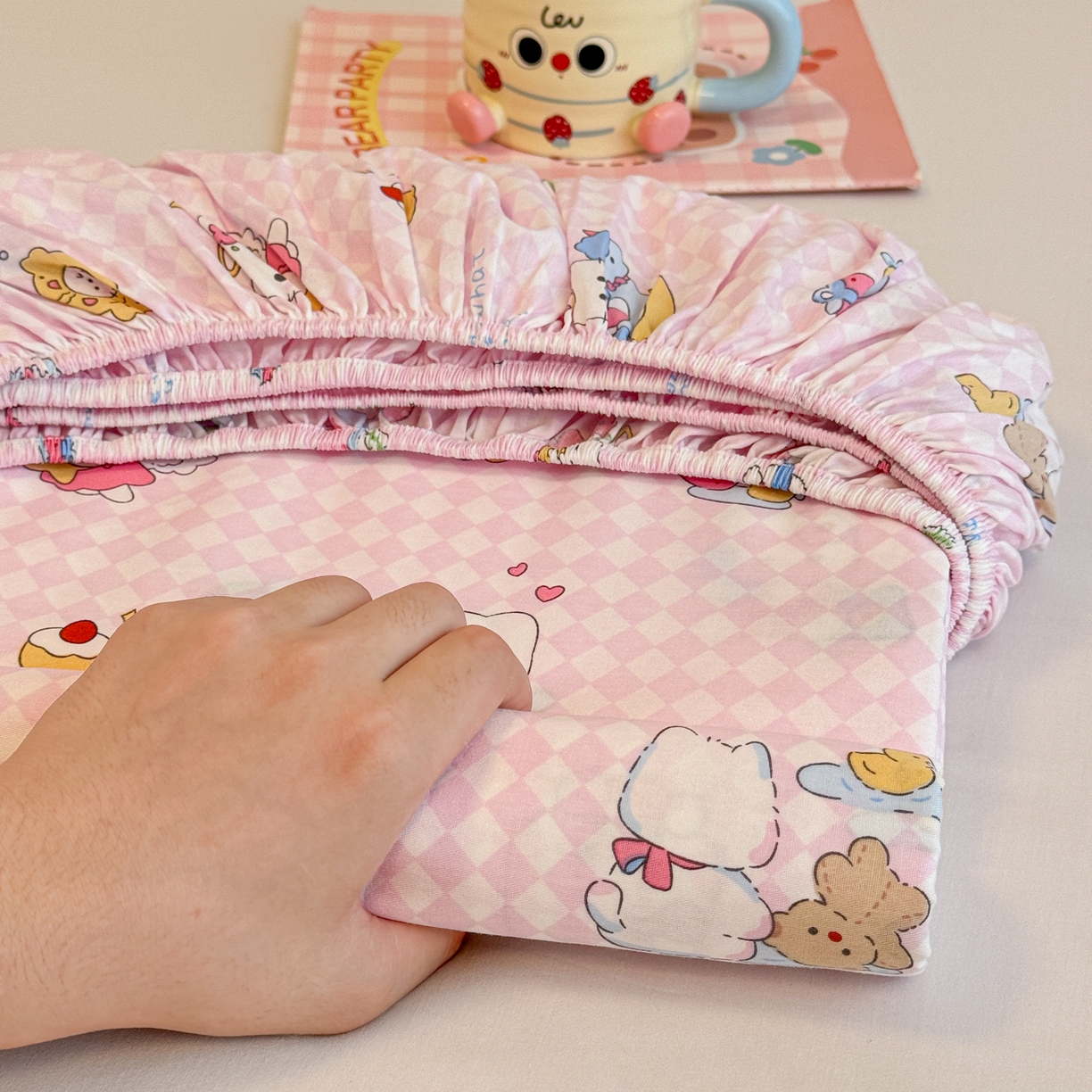 91家纺网 家纺一手货源 找家纺 （总）呗旺鹿 2025新款40s全棉纯棉卡通印花学生系列单品床笠 床笠单件