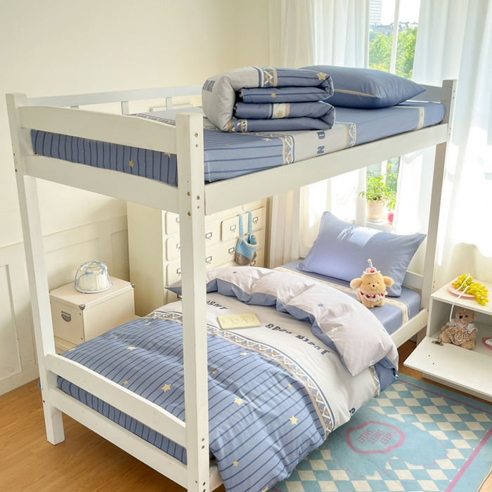 91家纺网 家纺一手货源 找家纺 寻米 2025新款全棉印花学生季学生三件套 星辰