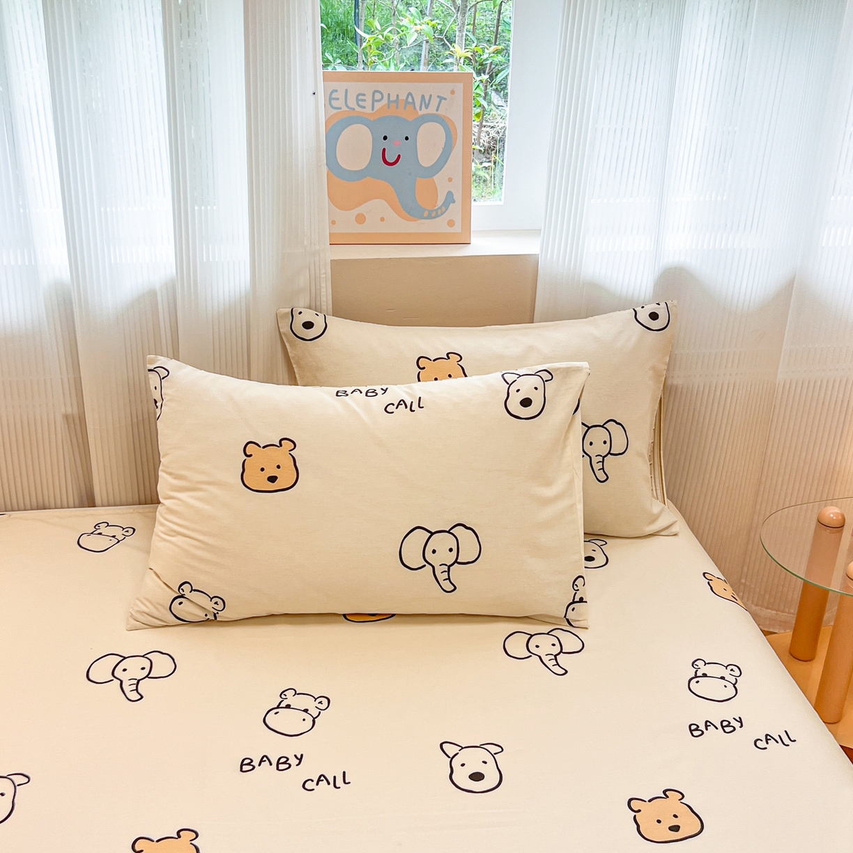 91家纺网 家纺一手货源 找家纺 呗旺鹿 2025新款40s全棉纯棉卡通印花学生系列单品床单 床单单件 简笔画