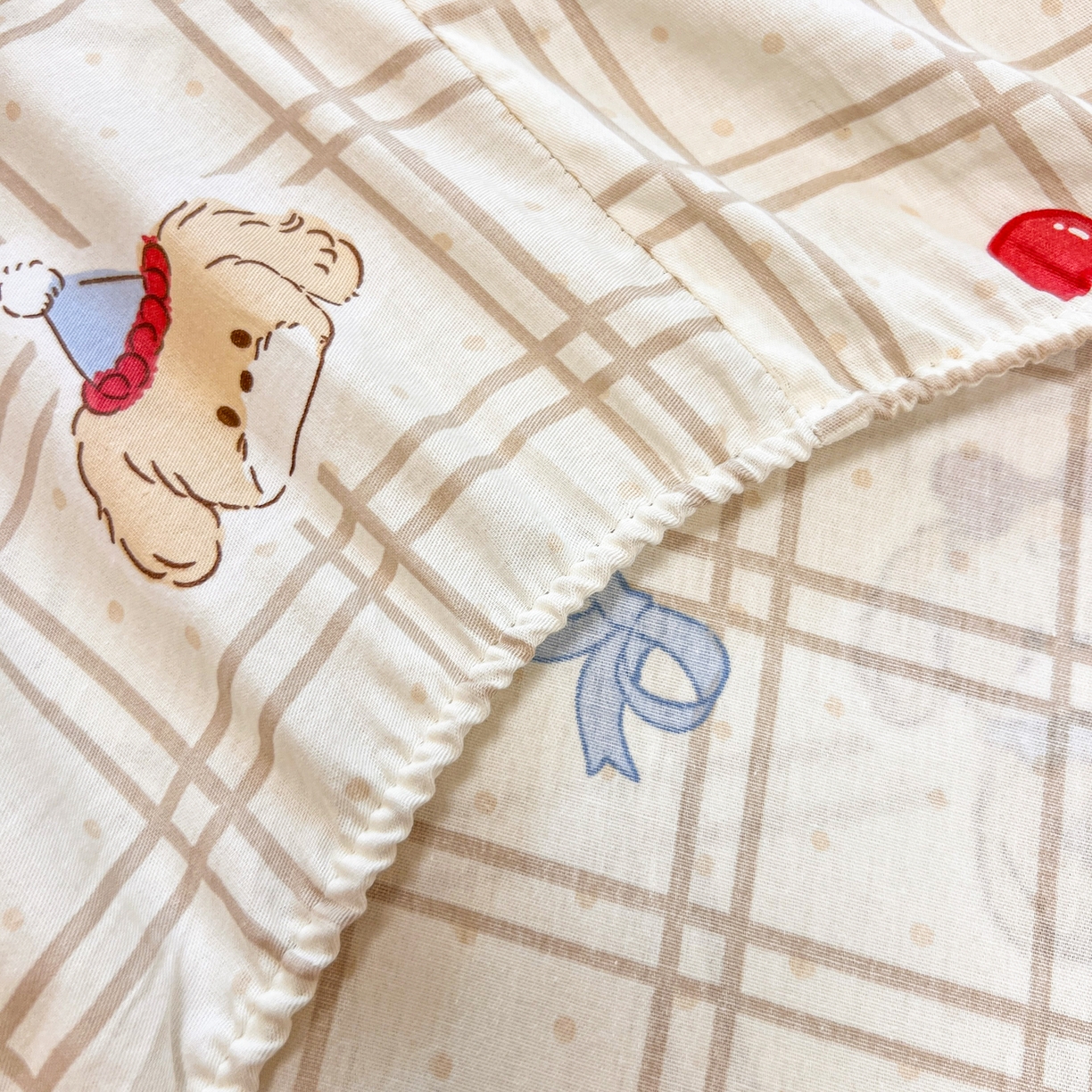 91家纺网 家纺一手货源 找家纺 呗旺鹿 2025新款40s全棉纯棉卡通印花学生系列单品床笠 床笠单件 班尼小狗