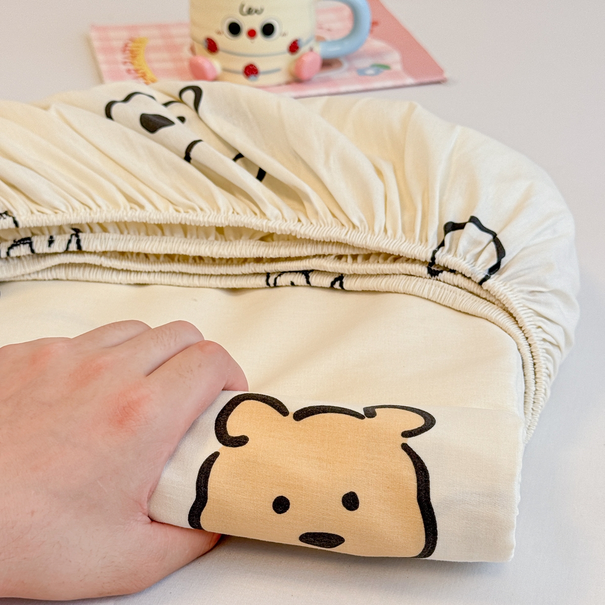 呗旺鹿 2025新款40s全棉纯棉卡通印花学生系列单品床笠 床笠单件 简笔画