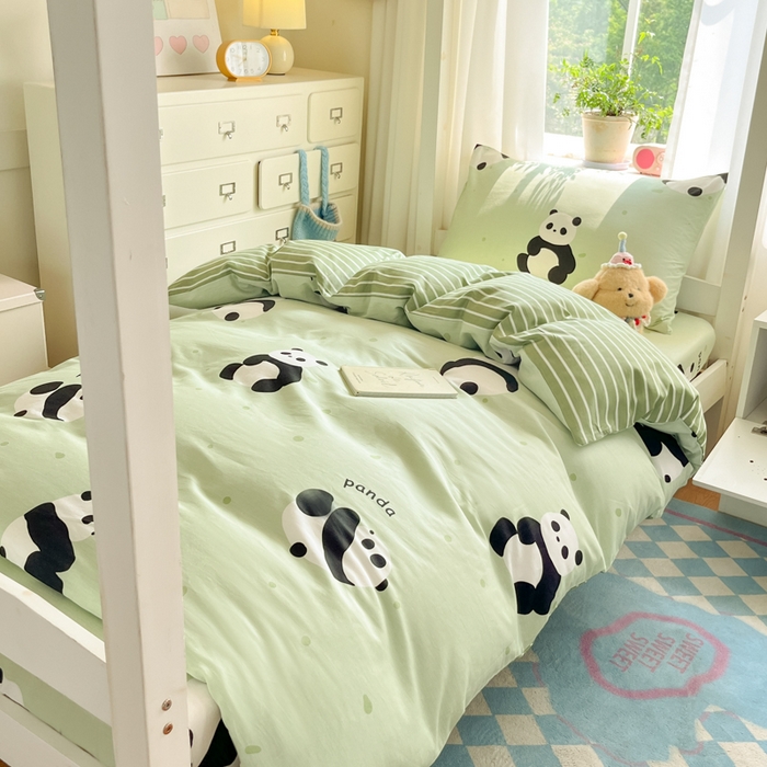 91家纺网 家纺一手货源 找家纺 寻米 2025新款全棉印花学生季学生三件套 爱你熊