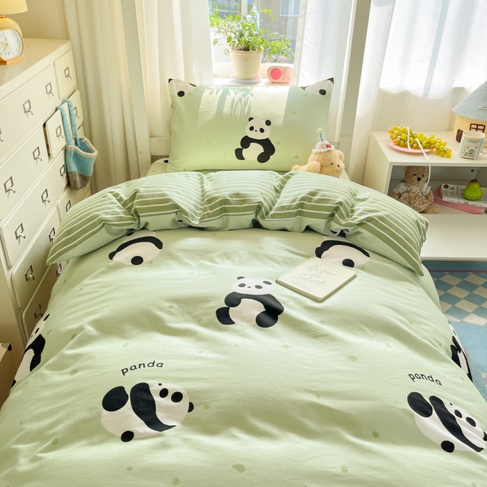 91家纺网 家纺一手货源 找家纺 寻米 2025新款全棉印花学生季学生三件套 爱你熊