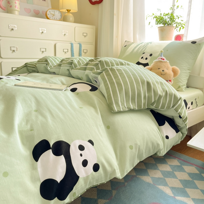 91家纺网 家纺一手货源 找家纺 寻米 2025新款全棉印花学生季学生三件套 爱你熊