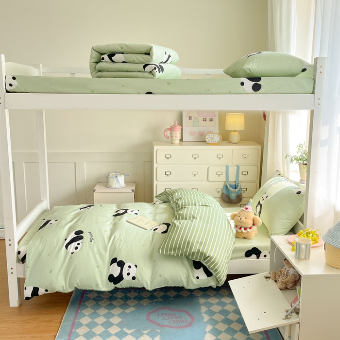 91家纺网 家纺一手货源 找家纺 寻米 2025新款全棉印花学生季学生三件套 爱你熊