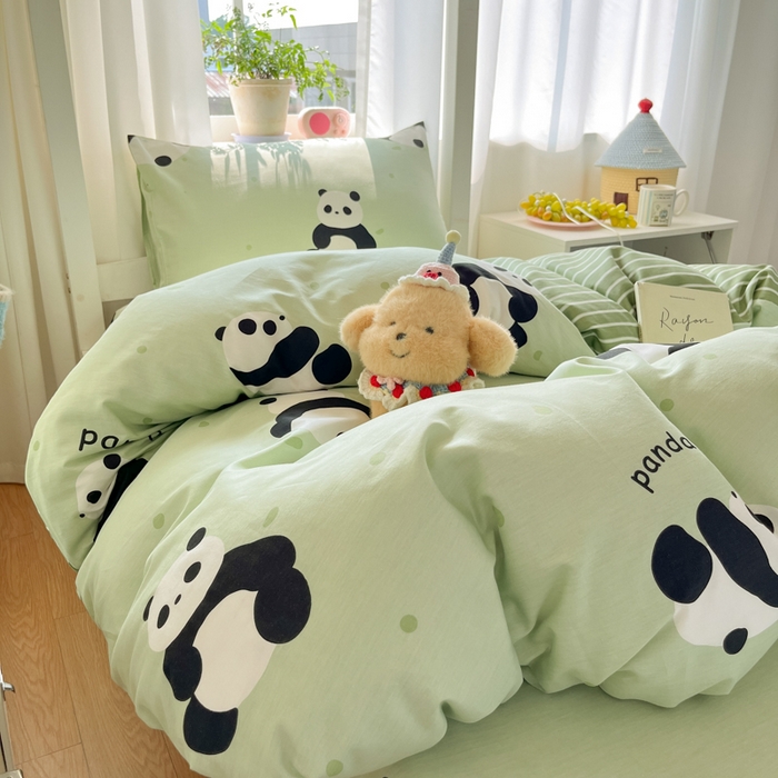 91家纺网 家纺一手货源 找家纺 寻米 2025新款全棉印花学生季学生三件套 爱你熊