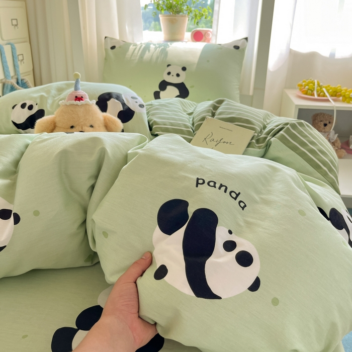 91家纺网 家纺一手货源 找家纺 寻米 2025新款全棉印花学生季学生三件套 爱你熊