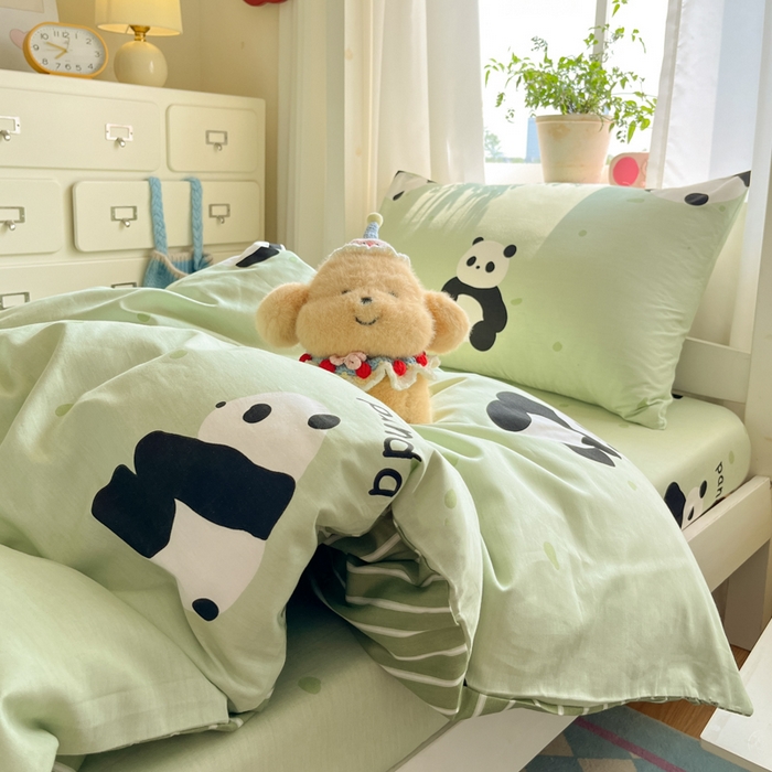 91家纺网 家纺一手货源 找家纺 寻米 2025新款全棉印花学生季学生三件套 爱你熊