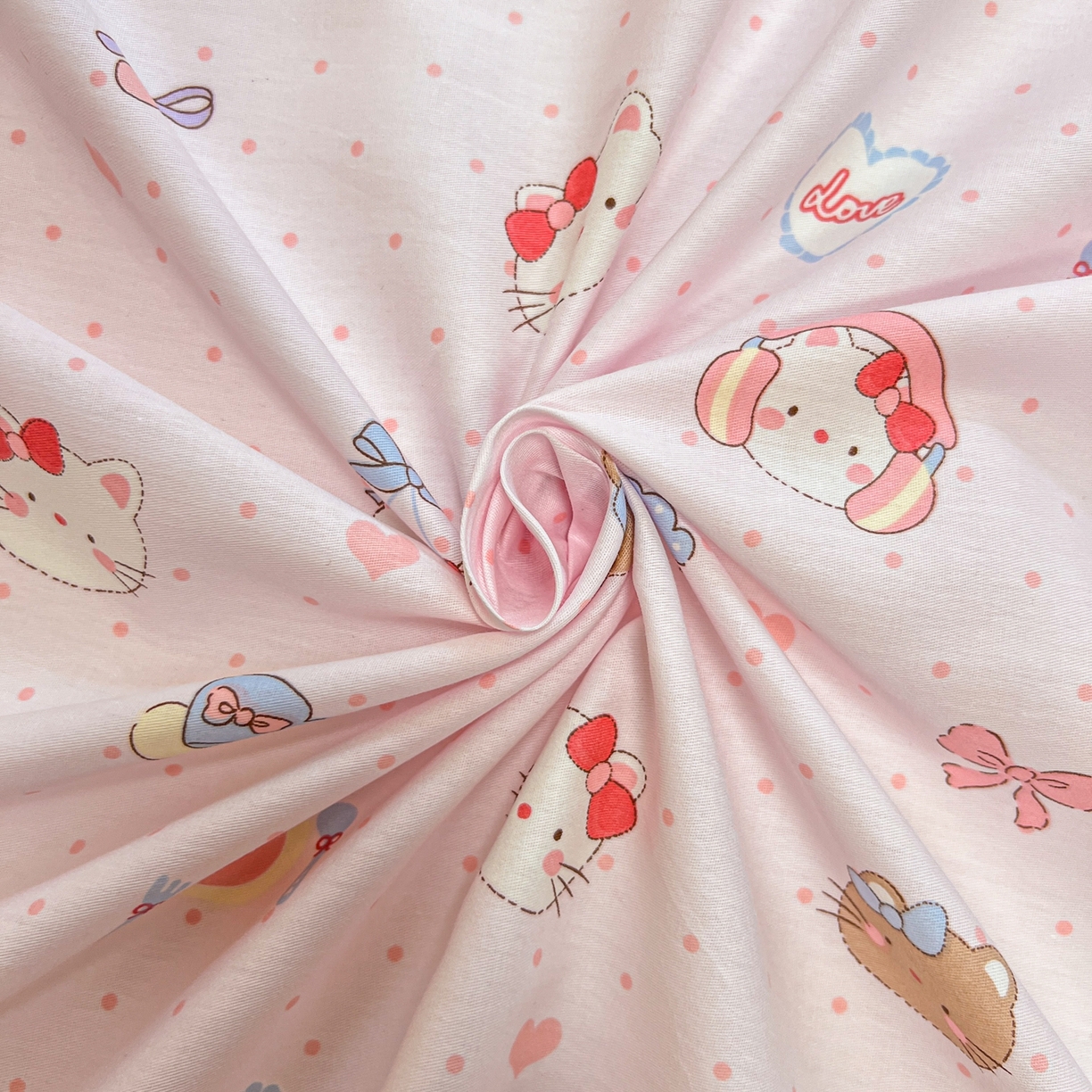 91家纺网 家纺一手货源 找家纺 呗旺鹿 2025新款40s全棉纯棉卡通印花学生系列单品床单 床单单件 甜品菲菲