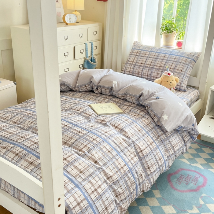 91家纺网 家纺一手货源 找家纺 寻米 2025新款全棉印花学生季学生三件套 柏林小镇