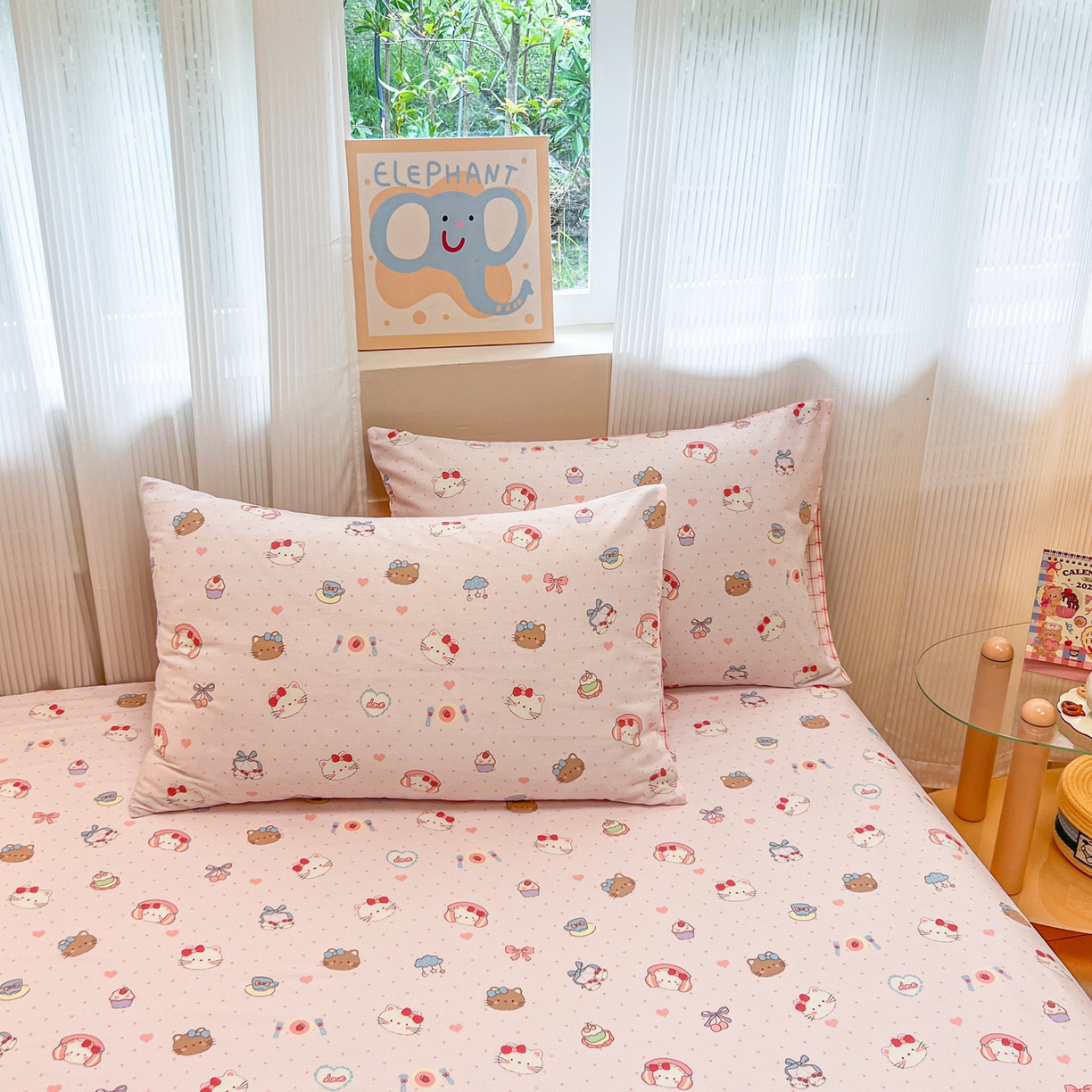 91家纺网 家纺一手货源 找家纺 呗旺鹿 2025新款40s全棉纯棉卡通印花学生系列单品床单 床单单件 甜品菲菲