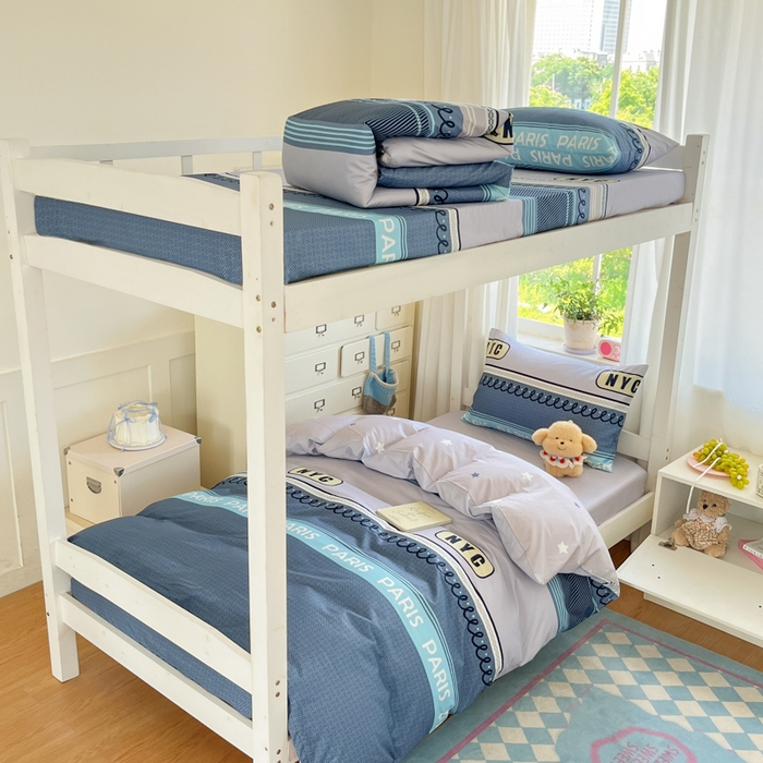 91家纺网 家纺一手货源 找家纺 寻米 2025新款全棉印花学生季学生三件套 布鲁克林