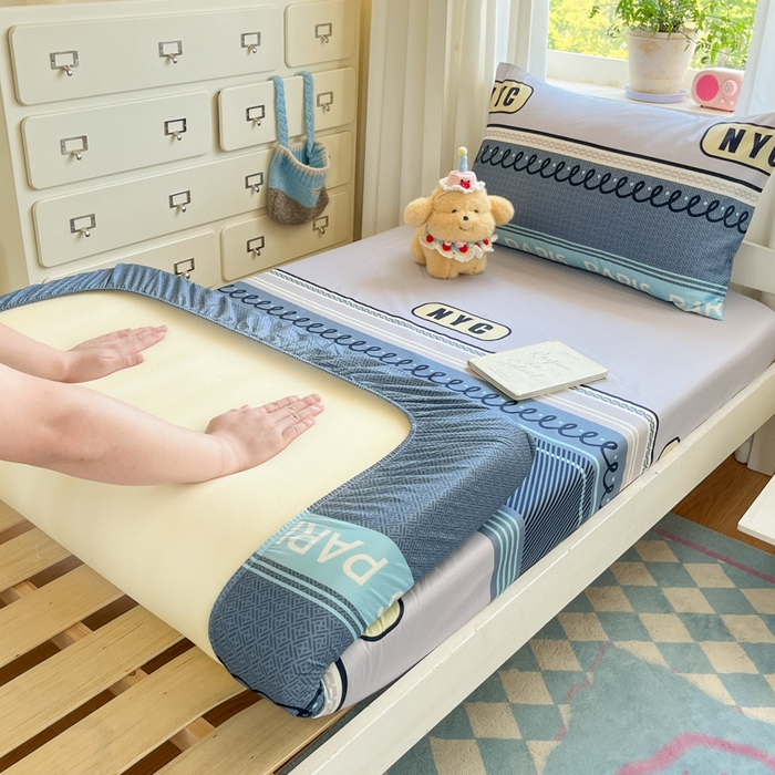 91家纺网 家纺一手货源 找家纺 寻米 2025新款全棉印花学生季学生三件套 布鲁克林