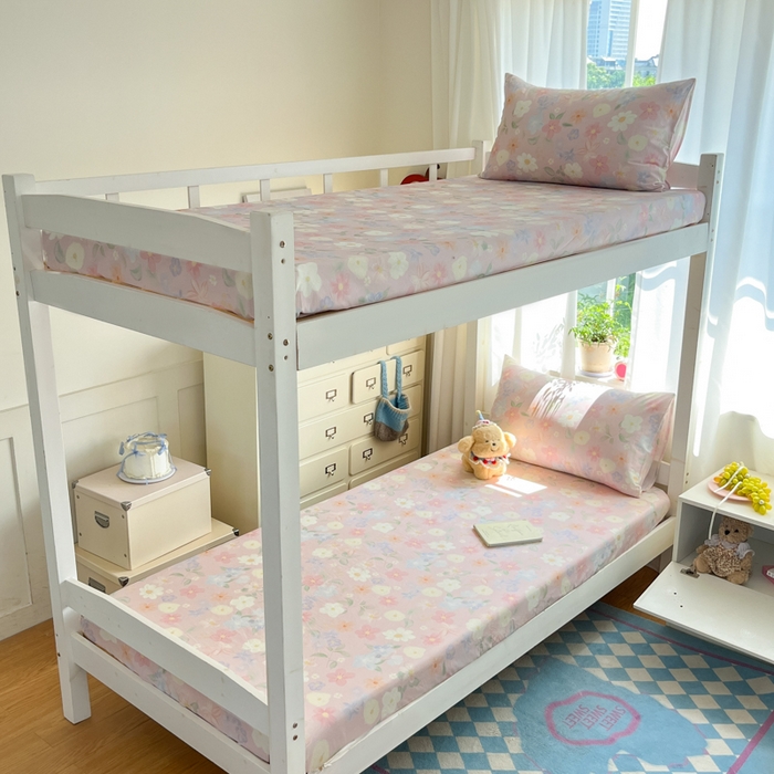 91家纺网 家纺一手货源 找家纺 寻米 2025新款全棉印花学生季学生三件套 春日暖阳-粉