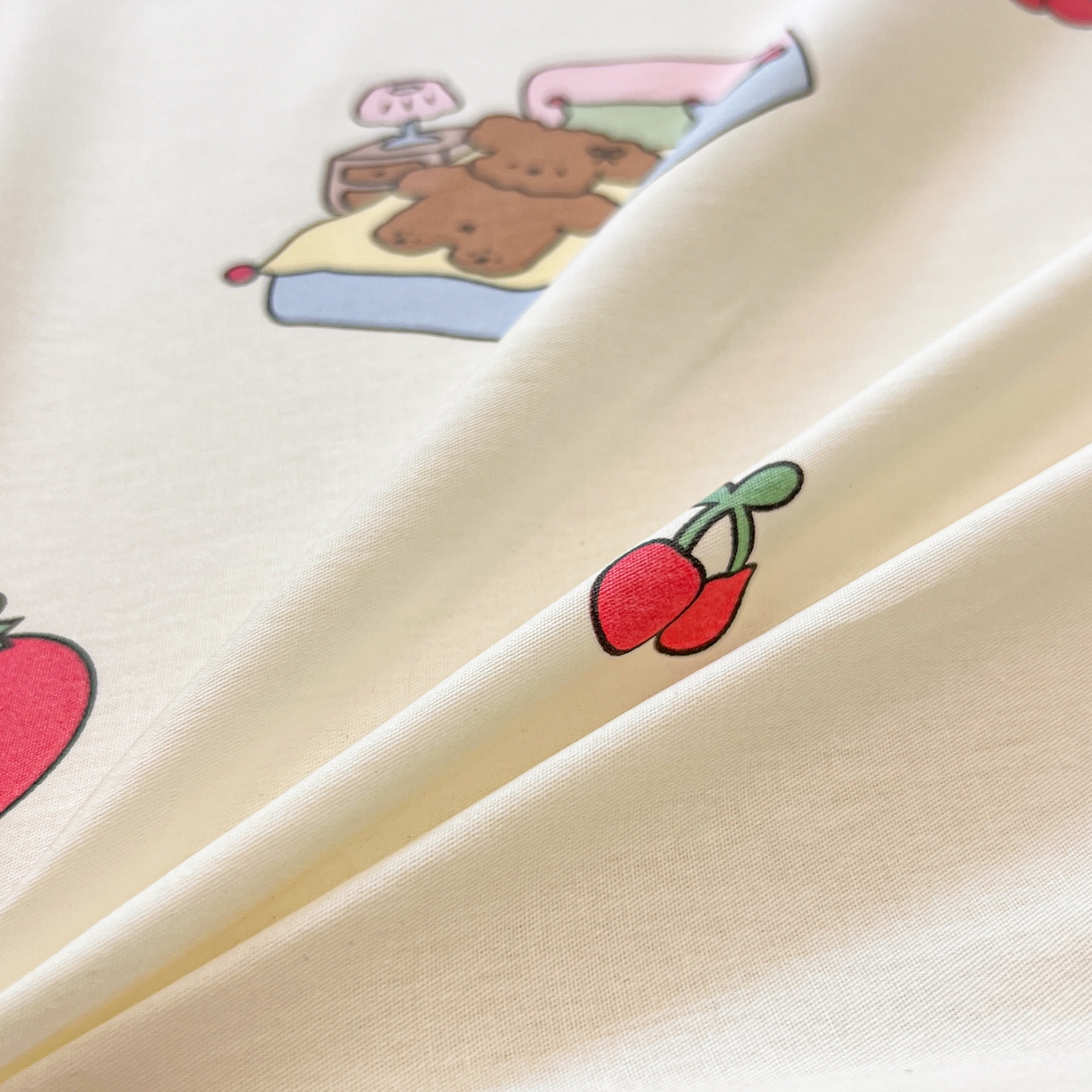 91家纺网 家纺一手货源 找家纺 呗旺鹿 2025新款40s全棉纯棉卡通印花学生系列单品床笠 床笠单件 熊熊酱